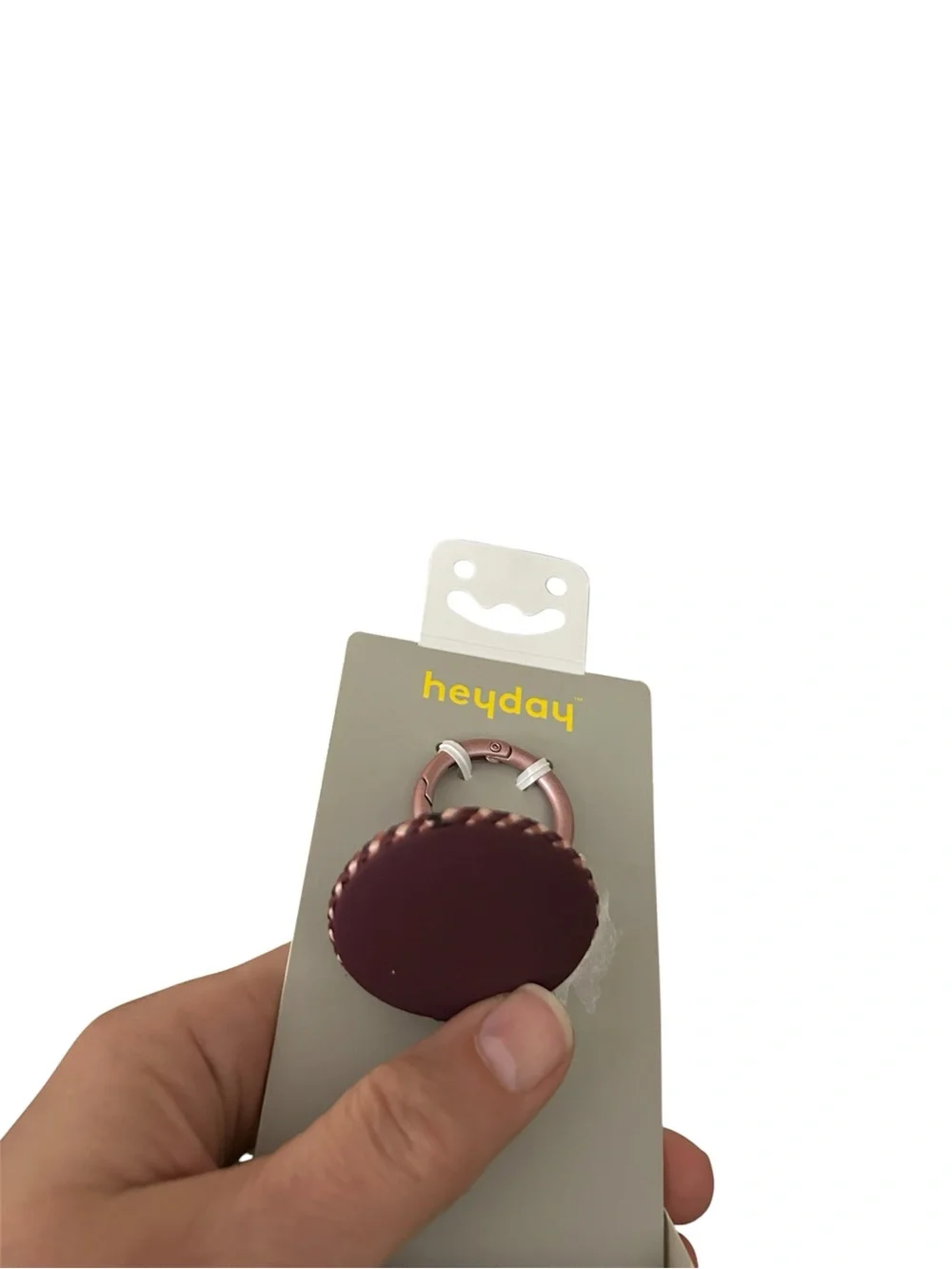 New Heyday Dark Cherry Carabiner Clip Keychain  + Apple AirTag Silicone Holder